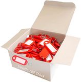 WEDO 262811802 Sleutelhanger om te beschrijven, rood, 100 stuks, met ring