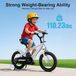 Vélo enfant - Roues 35 cm - Avec roues stabilisatrices - Double frein - Cadre en acier au carbone - Blanc
