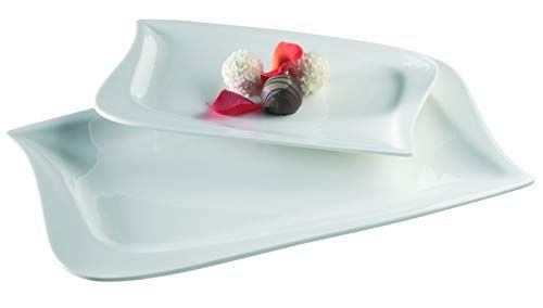 Mäser Serie La Musica - Plaatset rechthoekig 2-delig - porselein - wit