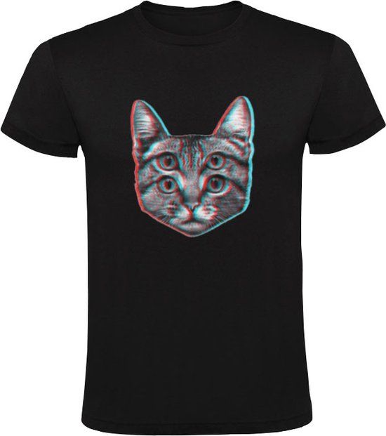 Sol's Kat dubbel zien Heren T-shirt - Zwart - 5XL