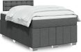 vidaXL Boxspring met matras stof donkergrijs 120x200 cm