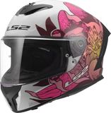 LS2 FF820 Rapid III Poppies Helm - Integraalhelm - Maat M - Wit/felroze
