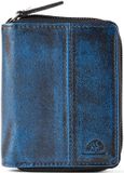 Greenburry Destressed Portemonnee RFID-bescherming Leer 10.5 cm - Unisex, Dames - Staand formaat - navy blue