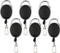 Merkloos / Sans marque 6x Zwarte Uittrekbare Sleutelhangers met Clip - 8cm