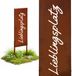 Relaxdays Tuindecoratie - metaal - edelroest - bruin - 85x28 cm - met tekst lievelingsplek
