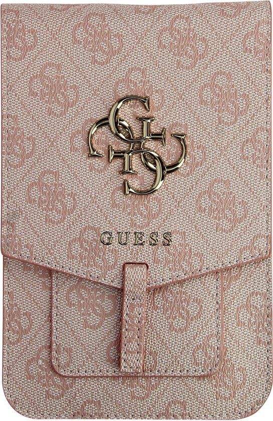 Guess 7 inch PU Leather Heuptas - Wallet bag - Big 4G Logo - Roze