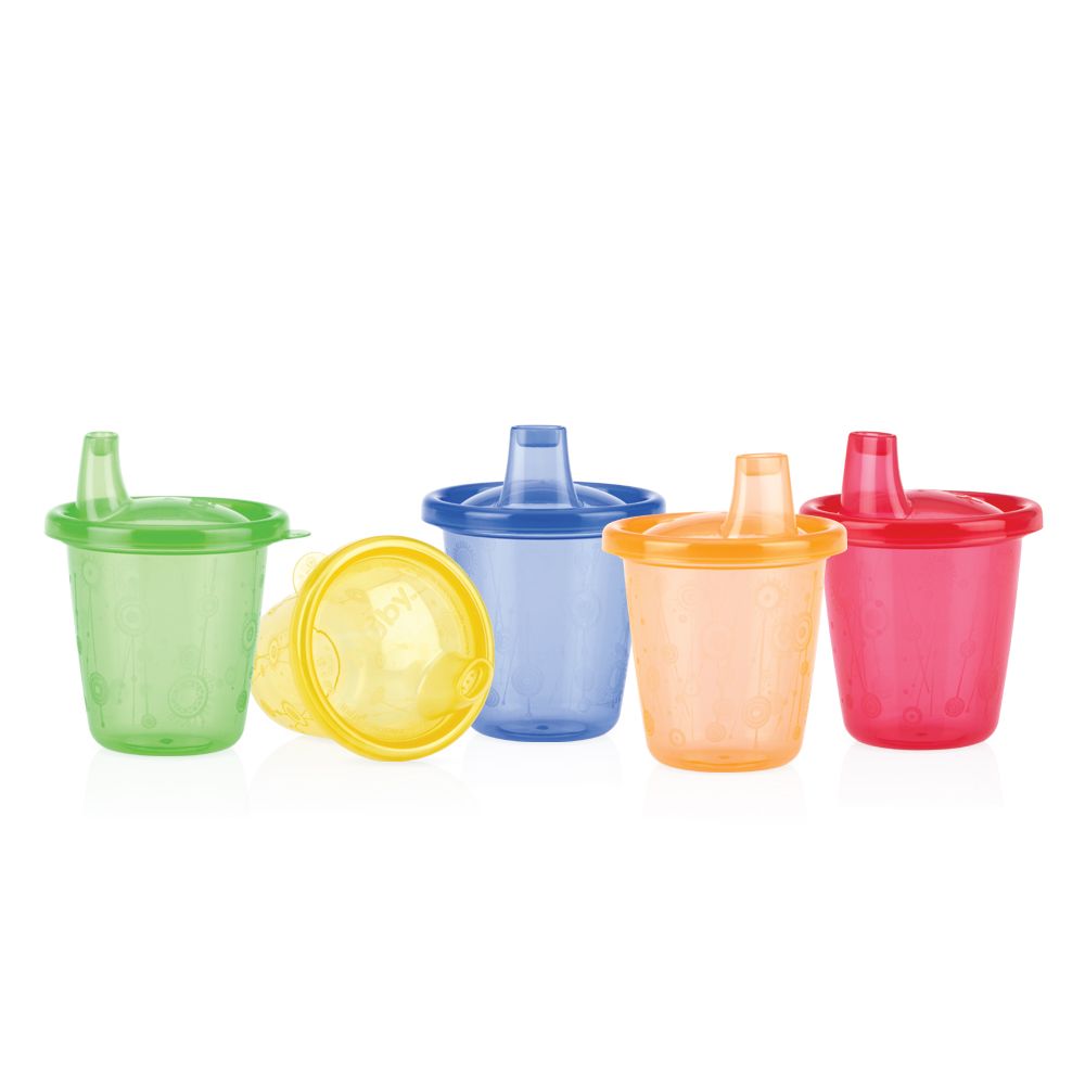 Nuby Herbruikbare bekers met harde drinktuit - 6 stuks - multi