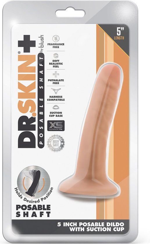 Blush Novelties VEE International Dr. Skin Plus Posable Dildo Vanilla beige