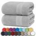 NatureMark Set van 2 Saunahanddoeken, Premium Kwaliteit, 80 x 200 cm, 100% Katoen, Zilver Grijs