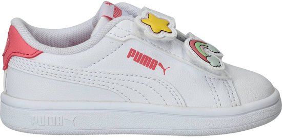 Puma Smash 3.0 Badges V Sneakers - Meisjes - Wit - Maat:22