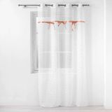 DOUCEUR D'INTERIEUR Gordijn met ringen, linten en versieringen, 140 x 240 cm, polyester, wit