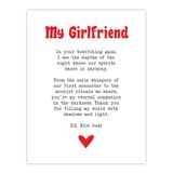 Artery8 Liefdesgedicht Goth vriendin romantische poëzie leuk slaapkamer grote muurkunst poster print dik papier 45 x 61 cm