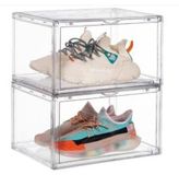 Solidchoice - Set de 2 boîtes à chaussures empilables transparentes