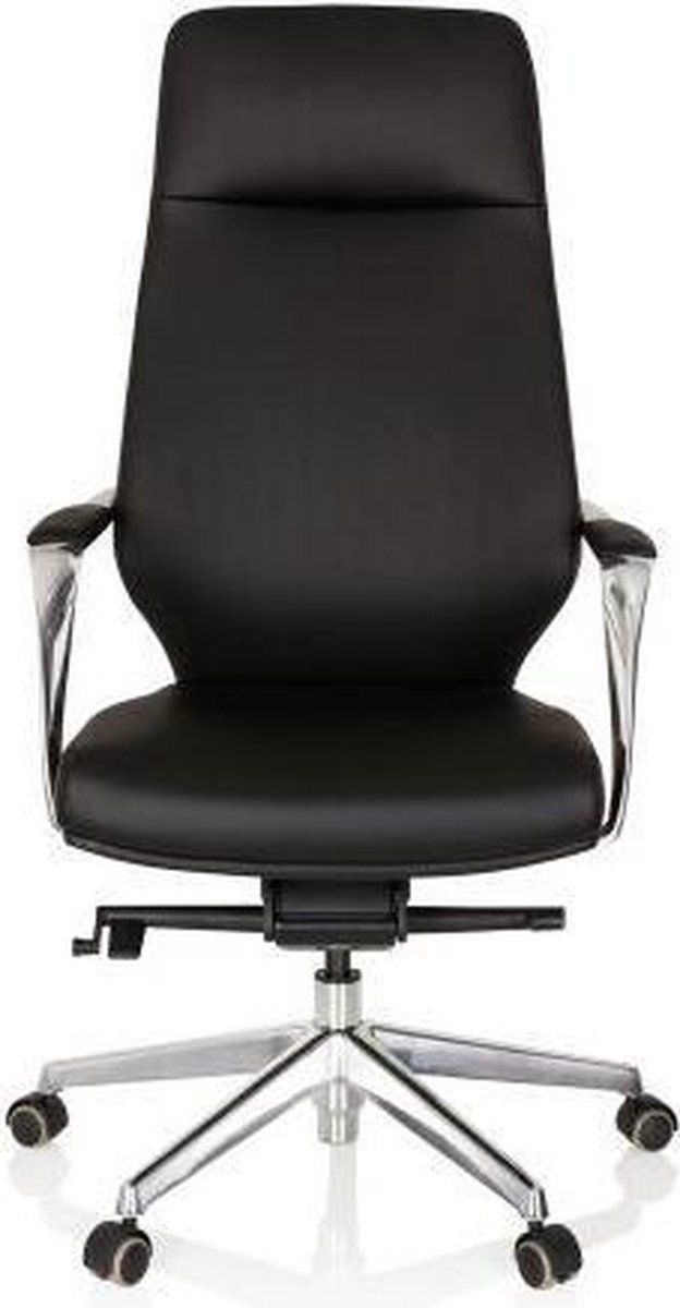 HJH OFFICE Directiestoel - Zwart - Kunstleder - Ergonomisch