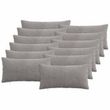 vidaXL Kussensloop 12 stuks ALMELO Lichtgrijs 40 x 80 cm corduroy