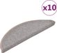vidaXL - Tapis d'escalier - 10 pièces - 56x17x3 cm - Marron clair - Rectangle