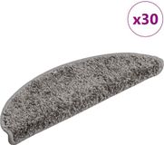 vidaXL Tapis d'escalier 30 pcs 56x17x3 cm gris demi-rond