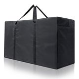 Cozary 180 l grote opbergtas, 600D Oxford, zware verhuistassen met handgreep, waterdichte draagtas voor kleding, dekens, kussens, 100 x 55 x 33 cm, zwart