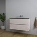 Saniclass Chaci Badkamermeubelset - 100x46x55cm - keramische wastafel zwart - 1 wasbak - zonder kraangat - 2 lades - mat cotton (beige)