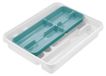 Porte-couverts, couleur blanc/turquoise