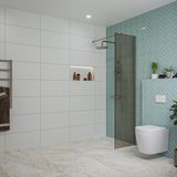 FortiFura Galeria inloopdouche - 50x200cm - rookglas - wandarm - PVD - geborsteld gunmetal (antraciet)