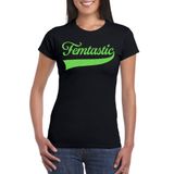 Bellatio Decorations Foute party t-shirt voor dames - Femtastic - zwart - glitter - carnaval/themafeest XL