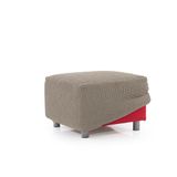 FAVERTI Super elastische zitzak en voetensteun, vierkant, 40 tot 60 cm, model Novele, linnen, kwaliteitsbescherming, jacquardweefsel, katoengevoel, vierkant