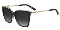Love Moschino Moschino Love MOL094/S Zonnebril Vrouwen Vierkant Metaal Zwart Grijs