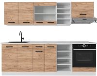 Vicco R-Line Complete keukeneenheid – 240 cm WB Eik Eik goud/wit