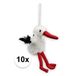 Knuffelparadijs 10x Grote sleutelhangers pluche ooievaar 11 cm