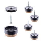 Wagner QuickClick® Viltglijders, meubelglijders, set van 4 stuks, om vast te schroeven, 4 x basis + schroef + glijopzetstuk vervangbaar, speciaal vilt SYNO Slim, diameter Ø 17 mm, Made in DE, 16791399