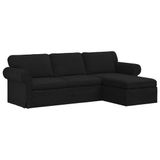 vidaXL Bank Zwart Stof 215 x 138 x 80 cm