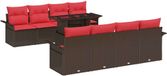 vidaXL Banc de jardin 8 pièces marron polyrotin