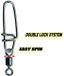 Gamakatsu Hyper S-Snap X H-Swivel Size 5 98kg Black Staal 4 stuks