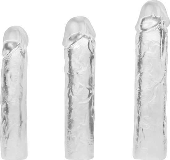 EIS Triple A Import GmbH Geaderde penisschede, 3 stuks, 16 - 19 cm