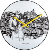 NeXtime Sax City - Klok - Glas - Stil Uurwerk - Rond - Ø40 cm - Wit