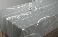 Le linge de Jules Shiny tafelkleed, onderhoudsvriendelijk, lichtgrijs, rechthoek 150 x 300 cm