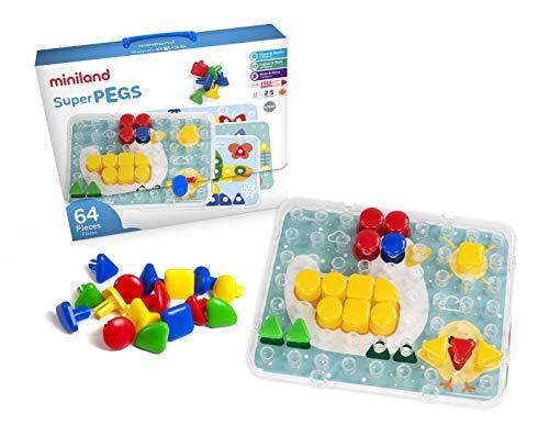 Miniland Educational Miniland Educational Superpegs kartonnen koffer, mozaïekset (95080), verschillende kleuren/modellen