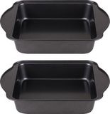 Chef Traiteur Plat à four - 2x - rectangulaire - 2,5 Litre - 27,5 x 22 x 5 cm - avec revêtement antiadhésif