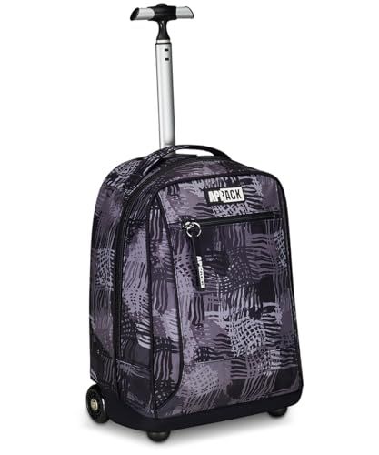 Appack Trolley Trolley Trolley voor kinderen en jongeren, Zwart, Eén maat, school