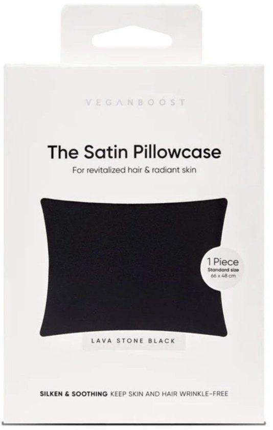 VeganBoost Satin Pillowcase Black