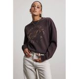 Pink Noir katoenen sweater met print - donkerbruin