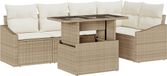 vidaXL Tuinbank Set 6 st Beige en Crème