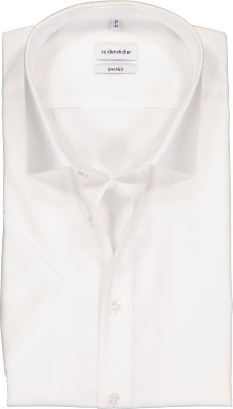 Seidensticker Shaped Fit Overhemd - Korte Mouw - Wit - Maat 41 - Heren