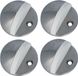 AMIG Deurstopper/deurbuffer - 4x - D45mm - inclusief schroeven - mat rvs