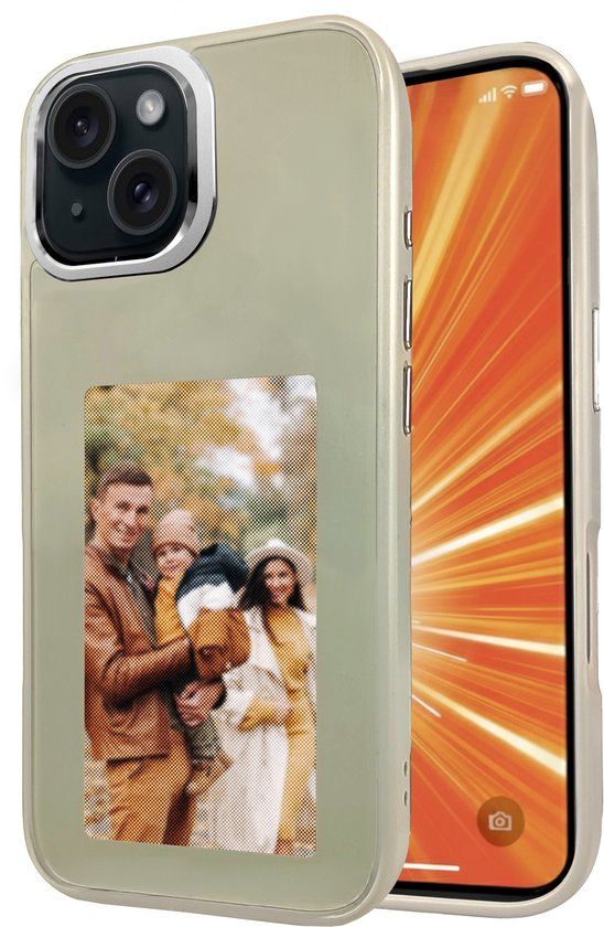 R2B Foto Hoesje geschikt voor iPhone 15 - Grijs