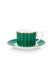 Pip Studio Love Birds Stripes Espressokopje & Schotel, 125 ml, Grün