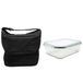 Nerthus FIH 1502 Zwarte Thermische Lunchtas Handtasmodel met Glazen Vershouddoos 1 L Dubbel Compartiment
