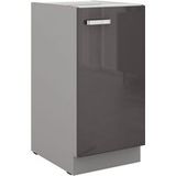 Küchen-Preisbombe Unterschrank 40 cm Küche Bianca Grey Grau Hochglanz Küchenzeile Küchenblock
