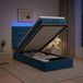 Maison Exclusive Lit Ottoman exclusif, avec matelas et éclairage LED, couleur bleu foncé, dimensions 90 x 190 cm, revêtement en velours